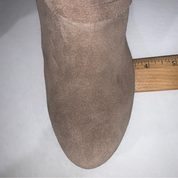 DKNYC Alina Wedge Heel Soft Suede Mid Calf Boots Taupe Size 8 NWT - Picture 7 of 14